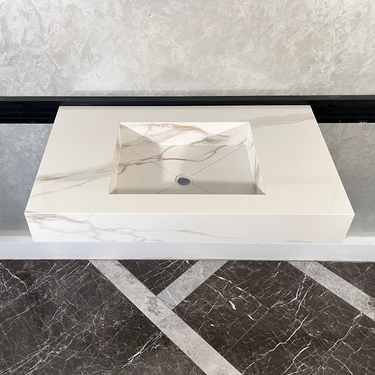 HANDCRAFTED CALACATTA ORO HIGH ENGINEERED PORCELAIN SINK (ES-046)