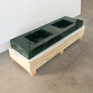 HANDCRAFTED VERDE GUATEMALA CUSTOM MARBLE SINK (NS-132)