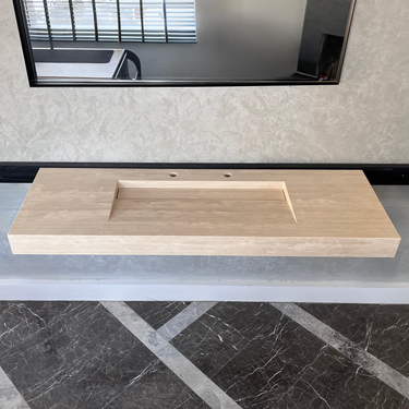 HANDCRAFTED CUSTOM TRAVERTINE SINK (TR-072)
