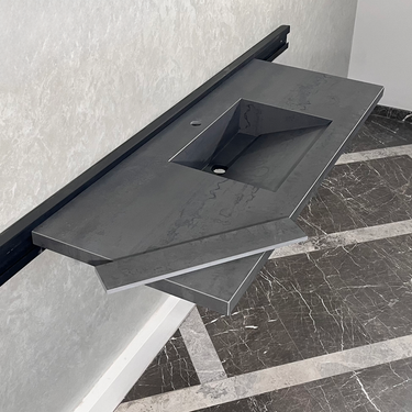 HANDCRAFTED METAL DARK ENGINEERED PORCELAIN SINK (ES-047)