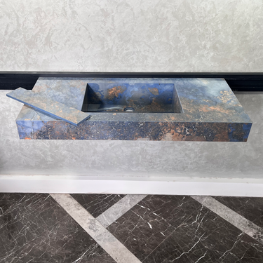 HANDCRAFTED THUNDERSTORM HIGH ENGINEERED STONE SINK (ES-043)
