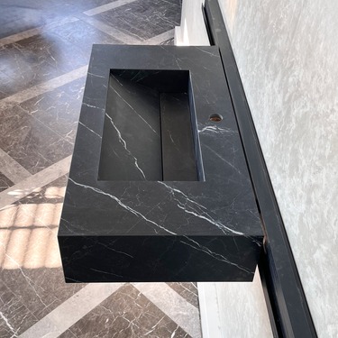 HANDCRAFTED NERO MARQUINIA HIGH ENGINEERED STONE SINK (ES-035)