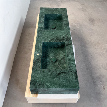 HANDCRAFTED VERDE GUATEMALA CUSTOM MARBLE SINK (NS-132)