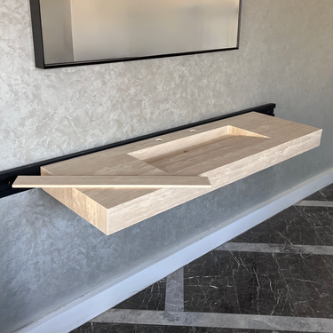 HANDCRAFTED CUSTOM TRAVERTINE SINK (TR-072)
