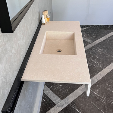 HANDCRAFTED CUSTOM LIMESTONE SINK (NS-062)