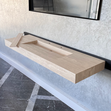 HANDCRAFTED CUSTOM TRAVERTINE SINK (TR-072)