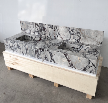 HANDCRAFTED CUSTOM CALACATTA VIOLA MARBLE SINK (NS-200)