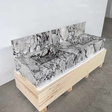HANDCRAFTED CUSTOM CALACATTA VIOLA MARBLE SINK (NS-200)