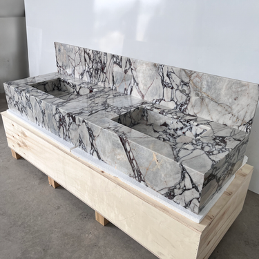 HANDCRAFTED CUSTOM CALACATTA VIOLA MARBLE SINK (NS-200)