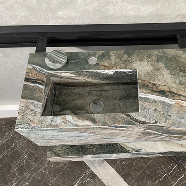 HANDCRAFTED PEACOCK HIGH ENGINEERED PORCELAIN SINK (ES-054)