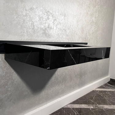 HANDCRAFTED NERO MARQUINIA HIGH ENGINEERED STONE SINK (ES-050)