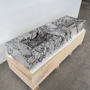 HANDCRAFTED CUSTOM CALACATTA VIOLA MARBLE SINK (NS-200)