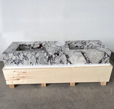 HANDCRAFTED CUSTOM CALACATTA VIOLA MARBLE SINK (NS-200)