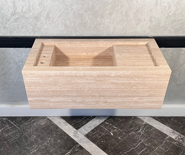 HANDCRAFTED CUSTOM BEIGE TRAVERTINE SINK (TR-087)