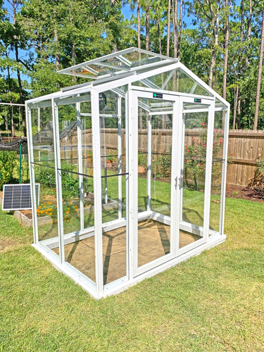 Janco greenhouse Sago Greenhouse 5' x 8' in clear polycarbonate with metal frame, ideal for garden plants and vegetable cultivation