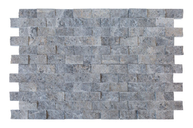 Silver Shadow Split Face Marble Mosaics 12"x12"