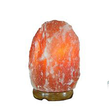 Large Himalayan salt lamp from Black Tai Salt Co., 30-40 lbs, showcasing a natural pink-orange glow and textured salt crystal surface.