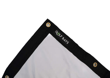 GolfBaysUSA reversible PRO golf simulator impact screen displaying a high-quality, durable impact surface for indoor golf setups.