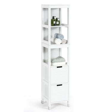 5-Tier Multifunctional Bathroom Floor Cabine Storage with 2 Drawers