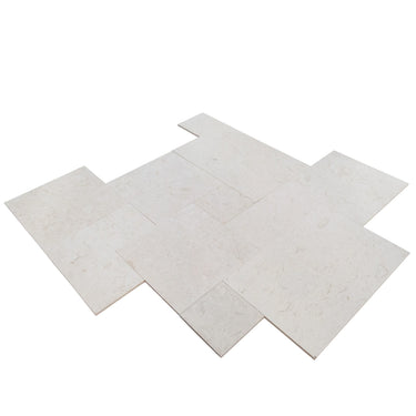 Shell Stone White Fossil Limestone Tumbled Pattern Set Tiles Floor and Wall Tile