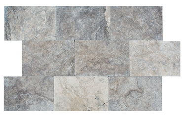 Silver Travertine Tumbled Pavers