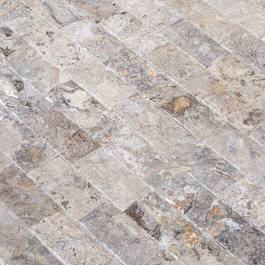 Silver 4"xFree Length Split-face Natural Travertine Wall Tile